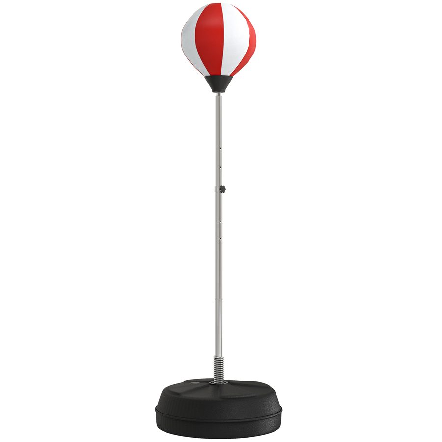 HOMCOM Standboxsack Punching Ball Standboxsack höhenverstellbar 126-144 cm mit Handschuhen, Pumpe und Standfuß für Kinder und Anfänger rot   Aosom von HOMCOM