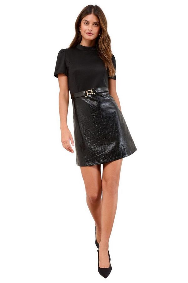 LIPSY Minikleid Lipsy 2-in-1-Hybridkleid mit Kroko-Optik, Regular (1-tlg) von Lipsy