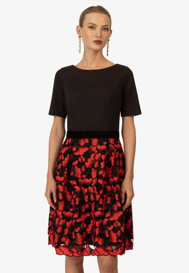 Kraimod Cocktailkleid mit floraler Spitze und Samt-Taille von Kraimod