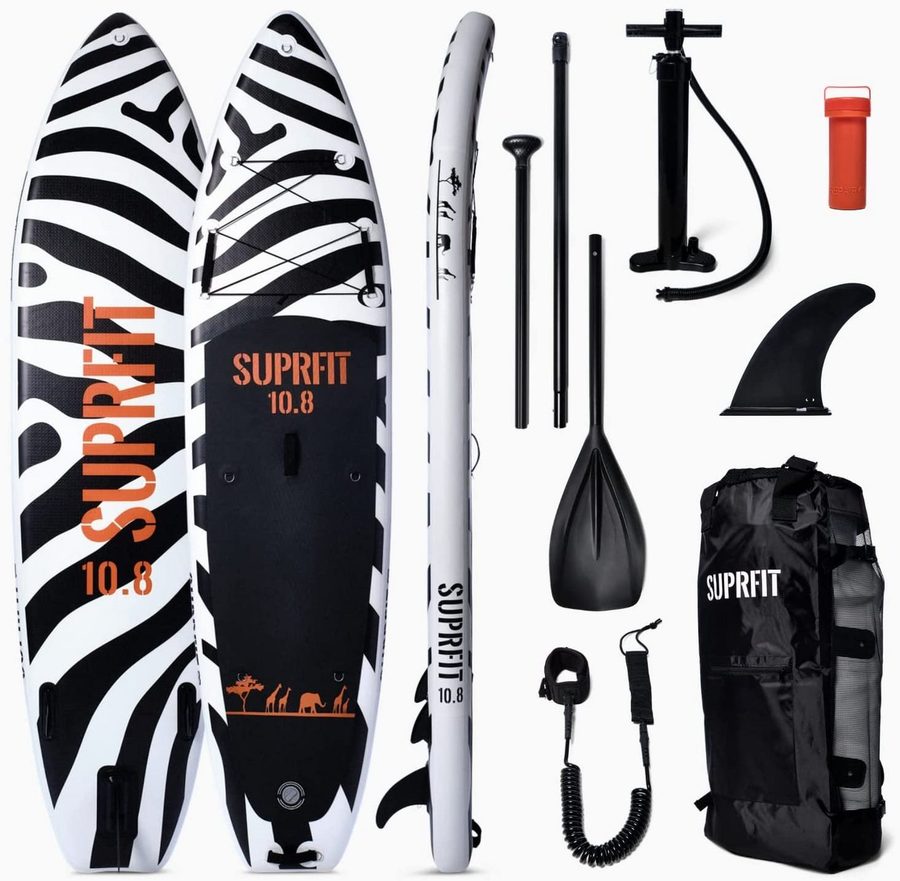 SF SUPRFIT SUP-Board Stand Up Paddling Board aufblasbares Komplett-Set, SUP Board mit doppelter PVC Schichtung - 330x81x15 cm max. 140 kg von SF SUPRFIT