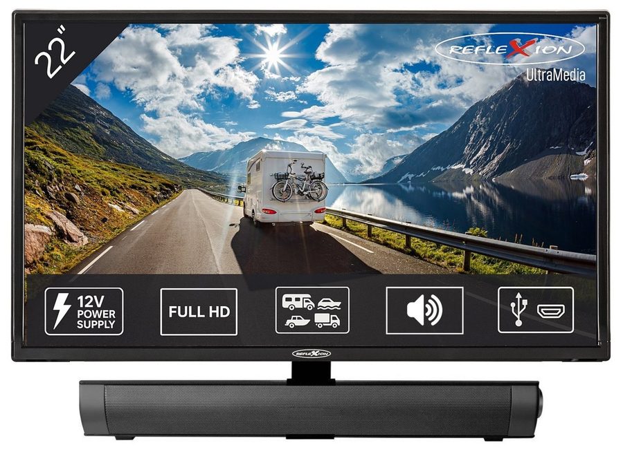Reflexion LED2225 LED-Fernseher (55,00 cm/22 Zoll, Full HD, DC IN 12 V, Netzteil 230 V, DVB-T2HD / S2 / C, CI+SLOT, PVR) von REFLEXION