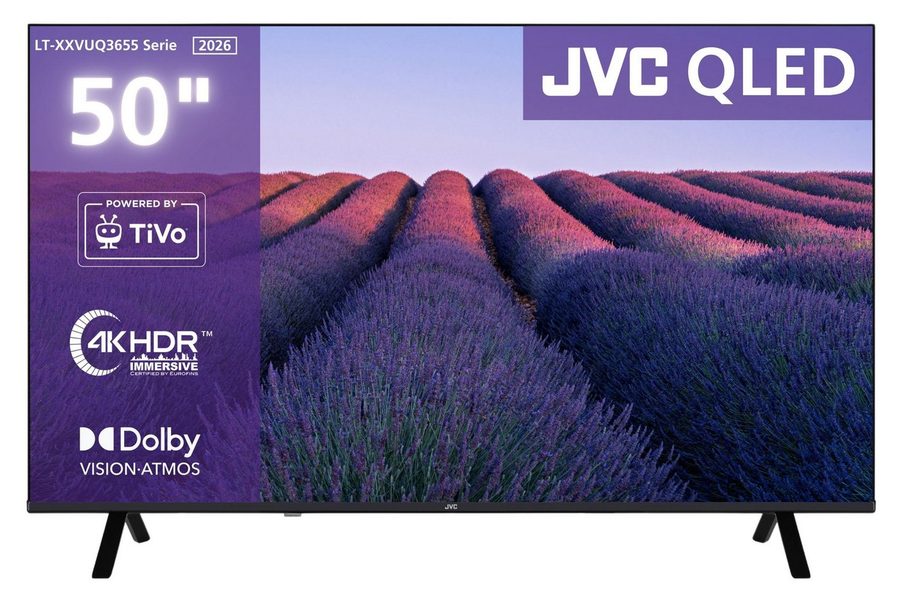 JVC LT-50VUQ3655 QLED-Fernseher (126 cm/50 Zoll, 4K Ultra HD, Smart TV powered by TiVo, Smart TV by TiVo, Dolby Vision HDR, Dolby Atmos, Triple-Tuner) von JVC