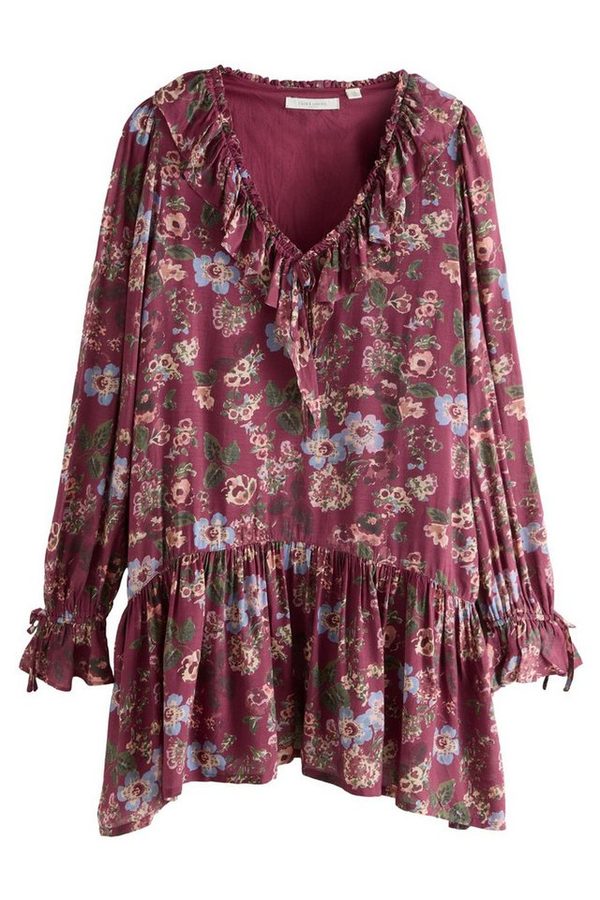 LAURA ASHLEY Minikleid Laura Ashley Boho-Minikleid mit Raffung (1-tlg) von Laura Ashley