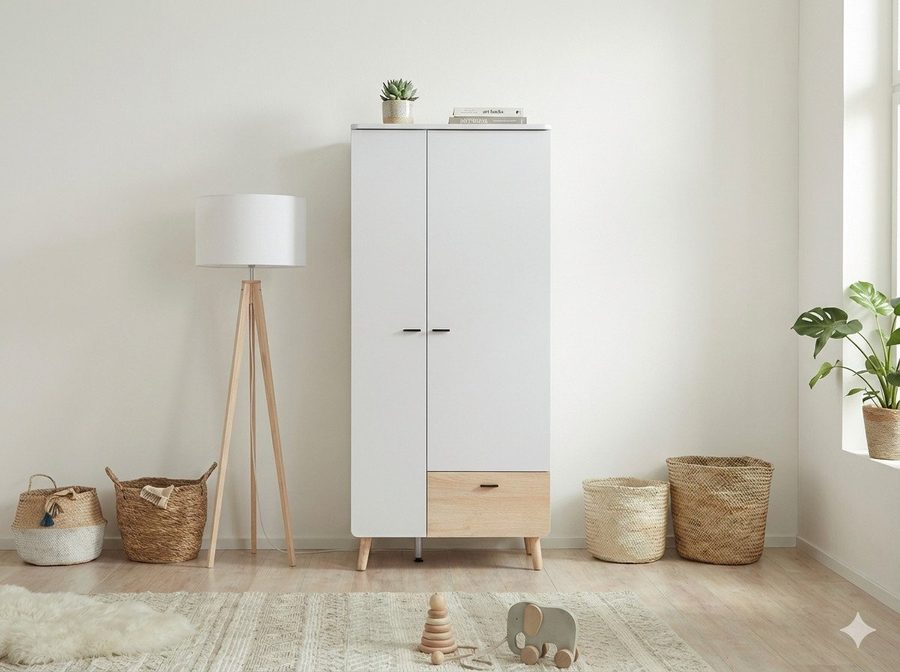 arthur berndt Kinderkleiderschrank Lovis Soft-Close und Türdämpfung, skandinavischer Stil von arthur berndt