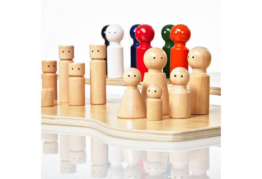Lumaland Familienbrett Set Holz Konstruktionsspielsteine, (32 St), therapeutisches Hilfsmittel Coaching Familientherapie von Lumaland