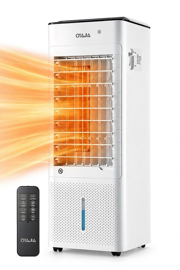 oyajia Heizlüfter 2-in-1 Heizgerät & Luftkühler, 1000W/2000W 2 Heizstufen,ECO Thermostat, 12H Timer, 3 Geschwindigkeiten, Swing, Schlafmodus, für Zuhause & Büro von oyajia