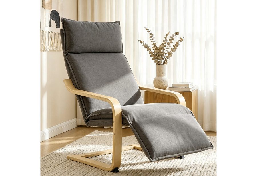 HOMCOM Relaxsessel Loungesessel Schwingsessel mit hoher Rückenlehne (Set, 1-St., 1), sanfte Schaukelbewegung, Fußstütze von HOMCOM