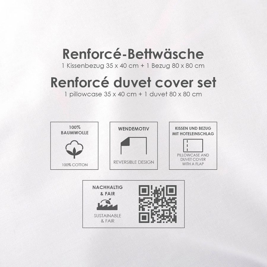 Baby Best Renforcé Wende-Bettwäsche 35x40 / 80x80 cm von Baby Best