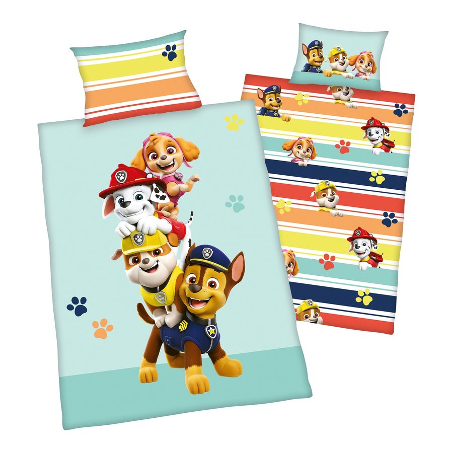 Herding Paw Patrol Flanell Wende-Bettwäsche Paw Patrol 40x60 / 100/135 cm von Herding