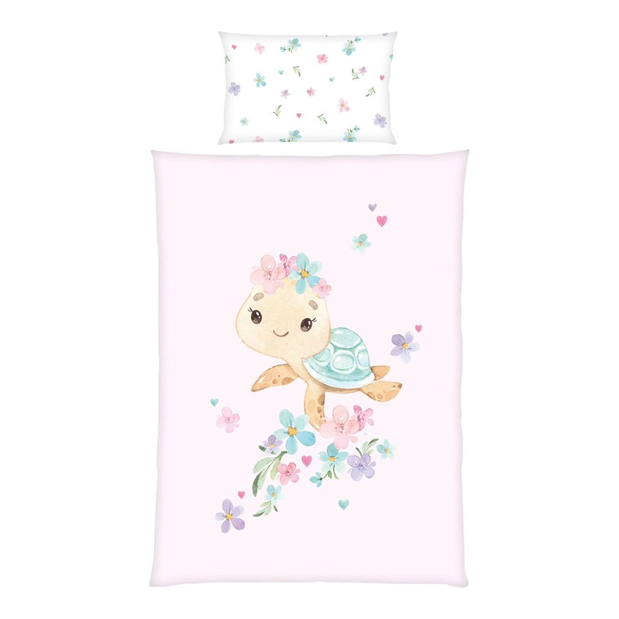 Baby Best Renforcé Wende-Bettwäsche Little turtle 40x60 / 100/135 cm von Baby Best