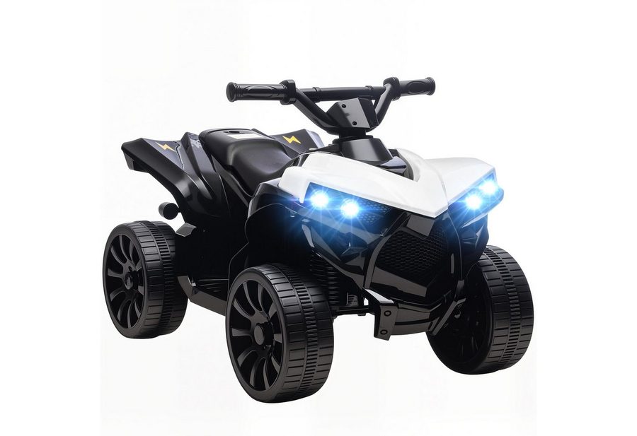 AIYAPLAY Elektro-Kinderquad Kinder Quad 6V mit Vorwärts-, Rückwärtsfunktion, Musik, Belastbarkeit 25 kg, (1-tlg), mit LED-Scheinwerfer, 4 Rädern, für 18-56 Monate Kinder, Weiß von AIYAPLAY