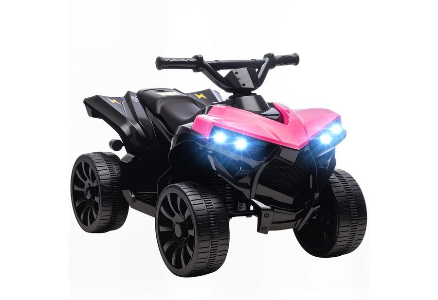 AIYAPLAY Elektro-Kinderquad Kinder Quad Kinderfahrzeug 6V mit Vorwärts-, Rückwärtsfunktion, Musik, Belastbarkeit 25 kg, (1-tlg), mit LED-Scheinwerfer, 4 Rädern, für 18-56 Monate Kinder, Rosa von AIYAPLAY