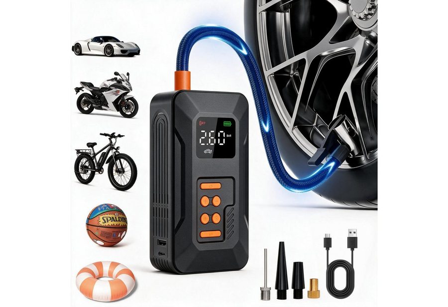 ibettertec Starthilfe Powerbank Auto 18000mAh(12V),4-in-1 Starthilfegerät Autobatterie-Ladegerät (Starthilfe Powerbank mit Luftkompressor) von ibettertec