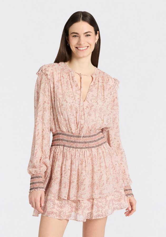 BOSS ORANGE Druckkleid Darmia Premium Damenmode mit Volants und gesmokten Details von Boss Orange