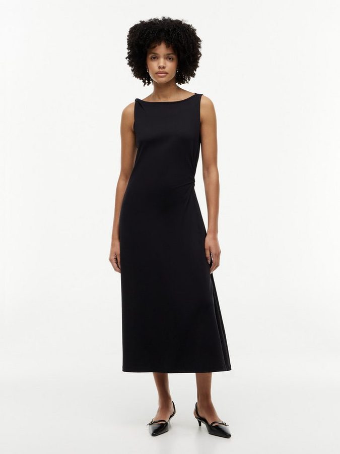 Tommy Hilfiger Jerseykleid INTERLOCK KNOT DETAIL DRESS Baumwolle, Interlock von Tommy Hilfiger