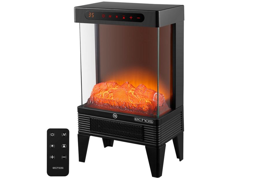echos Heizlüfter Eco-3511, 1500 W, Realistische Kaminillusion, 2 Heizstufen, Touch Bedienfeld, Timer von echos
