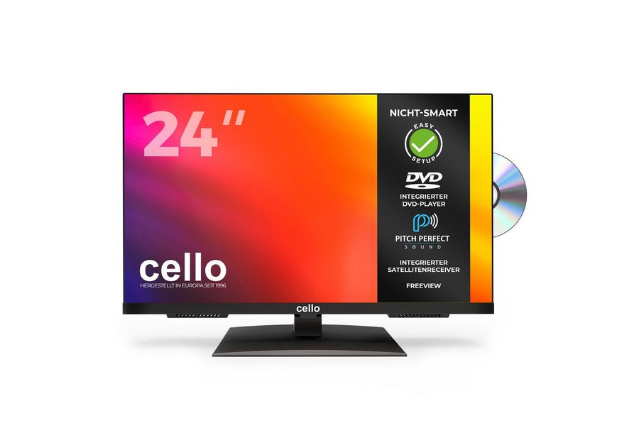 Cello C2424F LED-Fernseher (60 cm/24 Zoll, Full HD, nein, Integrierter DVD‑Player, Perfect Pitch Sound, Triple Tuner) von Cello