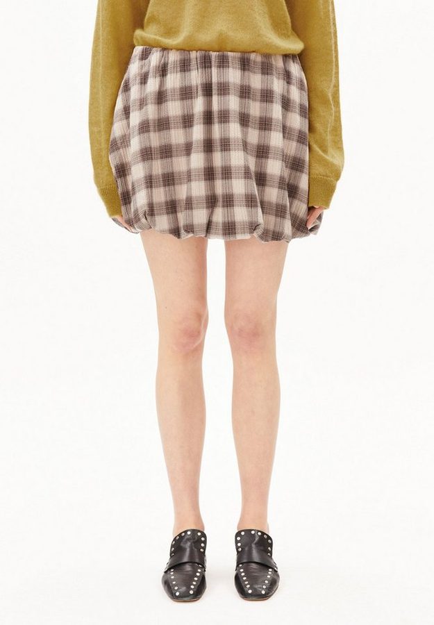 Armedangels Jerseyrock CHECK BALLOON Minirock aus Bio-Baumwoll Mix (Regular Fit) Mini von ARMEDANGELS