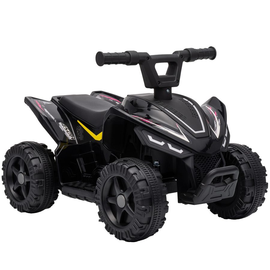 AIYAPLAY Kinder Quad Elektro 6V Kinderquad mit Lithium-Akku Vorwärtsfunktion Lenkerknopf-Steuerung, Elektro-Quad für Kinder 1,5-2 Jahre Max. Belastung 25 kg Schwarz   Aosom von AIYAPLAY