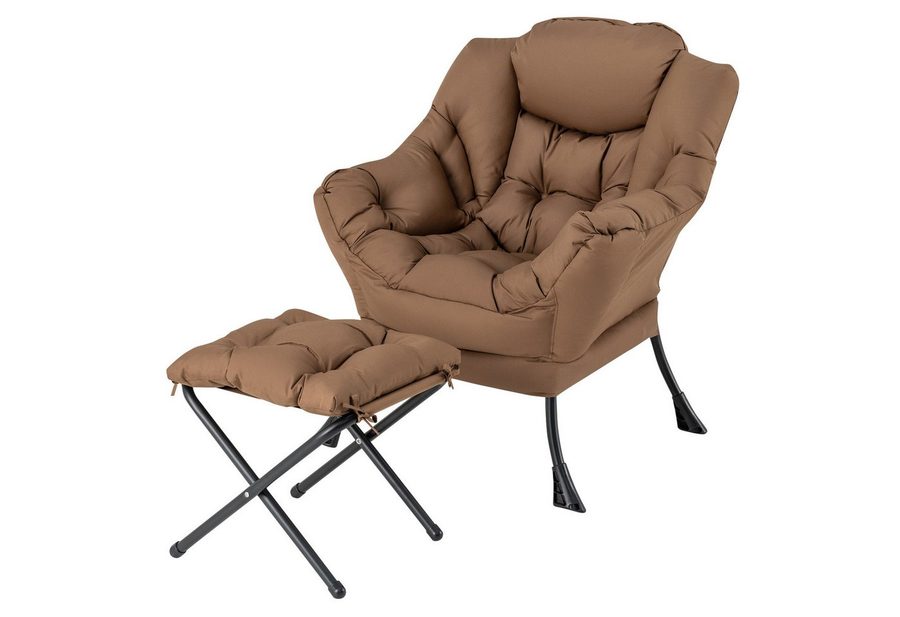 COSTWAY Relaxsessel Ohrensessel mit Hocker, 150kg belastbar von COSTWAY