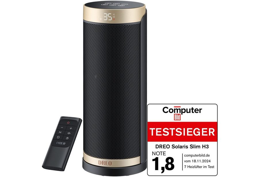 Dreo Heizlüfter Keramik Heizlüfter Energiesparend, 1800W, 16 Zoll Heizgerät Leise, 3 Modus&ECO, 70° Oszillierend, 12-Std-Timer, Überhitzungs-Kippschutz von Dreo