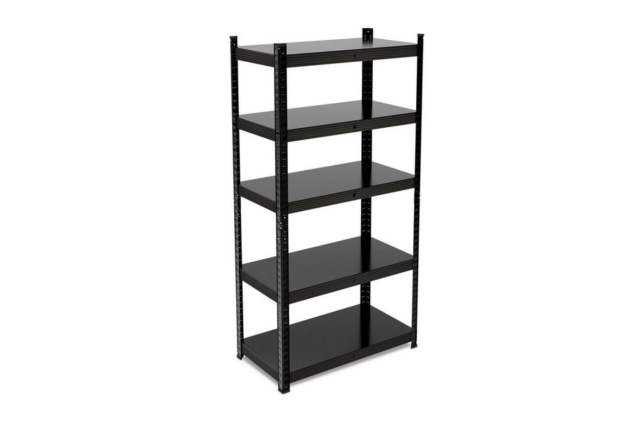 relaxdays Schwerlastregal Metall Schwerlastregal Schwarz 5 Ebenen, 1-tlg. von RELAXDAYS