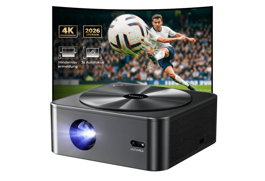 Ultimea Apollo-P40 Beamer Aktualisierte Version mit Hindernisvermeidung Beamer (21000 lm, 15000:1, 1920 x 1080 px,intelligenter Bildschirmausrichtung, 6D Trapezkorrektur&Autofokus) von Ultimea