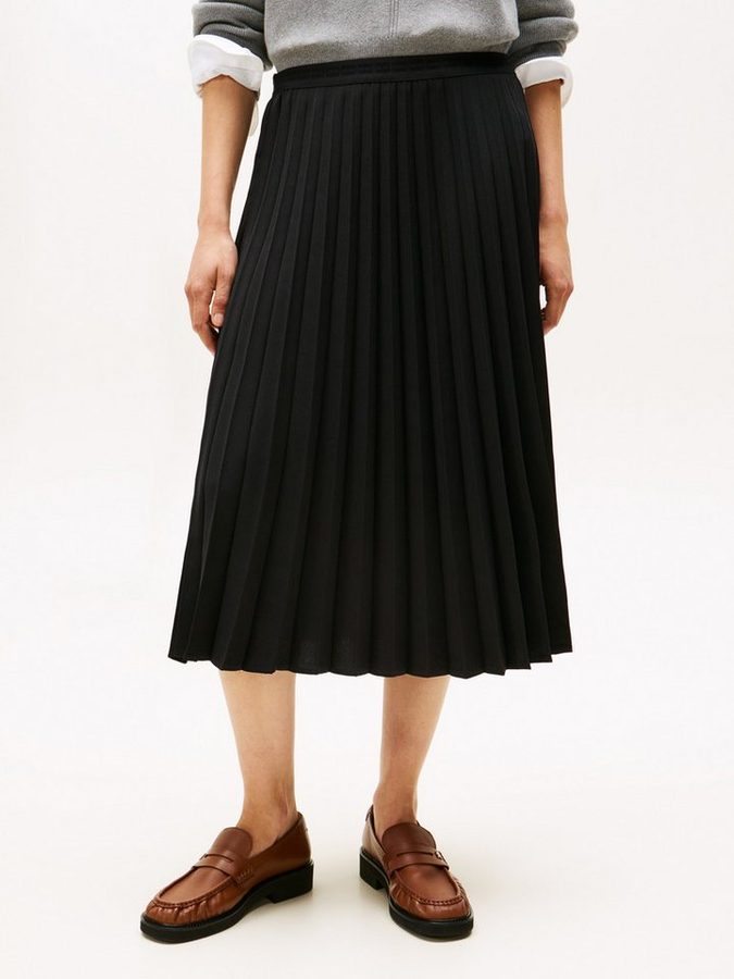 Tommy Hilfiger Plisseerock FLUID PLEATED PULL ON MIDI SKIRT von Tommy Hilfiger