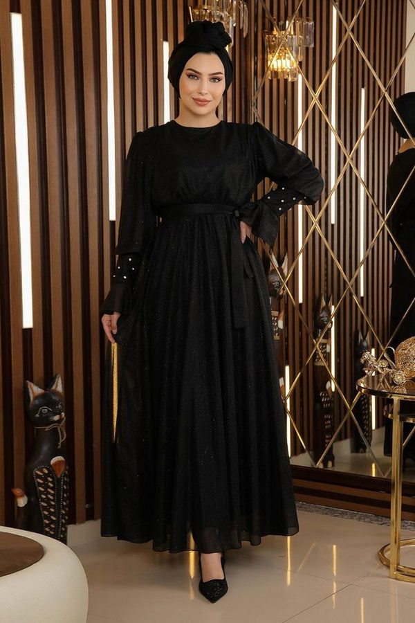 MODAMİHRAM Abendkleid ElbiseStein Detail Glitzer Chiffon Abendkleid von MODAMİHRAM