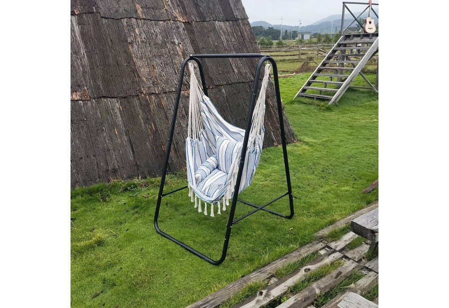 CCLIFE Hängesessel Hängesessel mit Gestell Hängeschaukel Hängestuhl (1er Set mit Gestell), mit gestell von CCLIFE