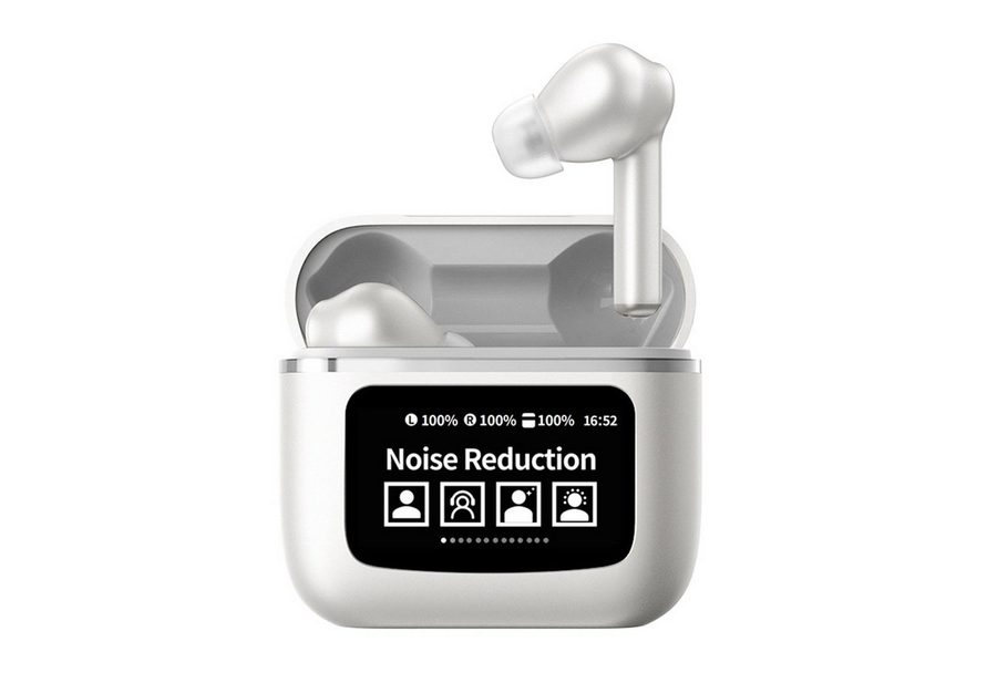 KINSI AI‑Übersetzungs‑Kopfhörer TWS mit Touch‑Farb‑Display,144 Sprachen Bluetooth-Kopfhörer (Aktive Geräuschunterdrückung,IPX5 wasserdicht,Anti‑Verlust‑Ortung) von KINSI