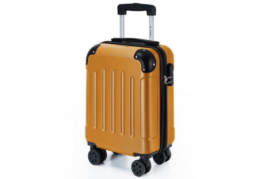 YONSLY Hartschalen-Trolley Hartschalen-Reisekoffer Trolley Rollkoffer in S/M/L/XL Größen, 4 Rollen, mit 360°-Lenkrollen, Zahlenschloss und mehrstufigem Teleskopgriff von YONSLY