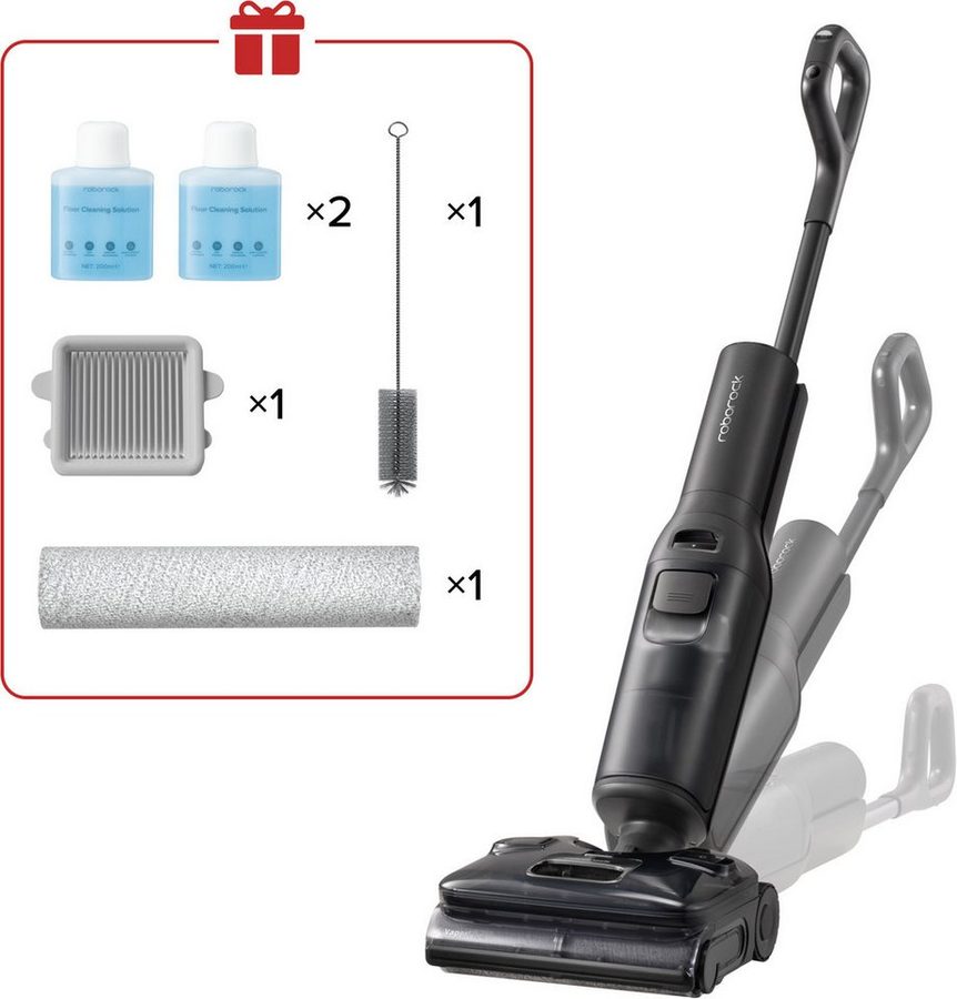 Roborock Nass-Trocken-Sauger F25 Steam-Kit, 25.000 Pa Saugkraft, Dampfreiniger, 280 W, beutellos, vier Reinigungsmodi, Lay-Flat-Reinigung, Selbstreinigung und Trocknung von Roborock