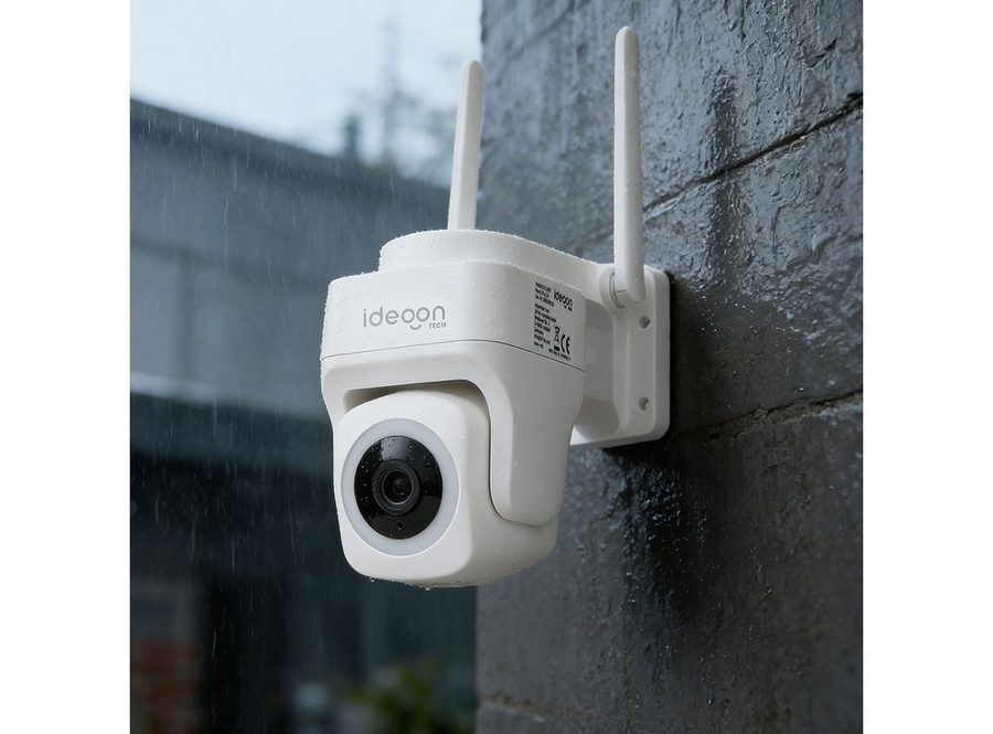 shop'n smile ideoon Überwachungskamera 2K WLAN Outdoor Überwachungskamera IP65 355° Schwenkung Nachtsicht App (1-tlg., Mikrofon & Lautsprecher (Intercom-Funktion) · Alarmsirene bis 85 dB) von shop'n smile ideoon