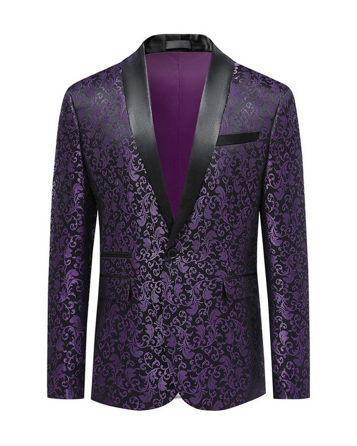 Allthemen Smokingsakko Herren Sakko Bunt Jacquard Glitzer Smokingjacke für Hochzeit von Allthemen