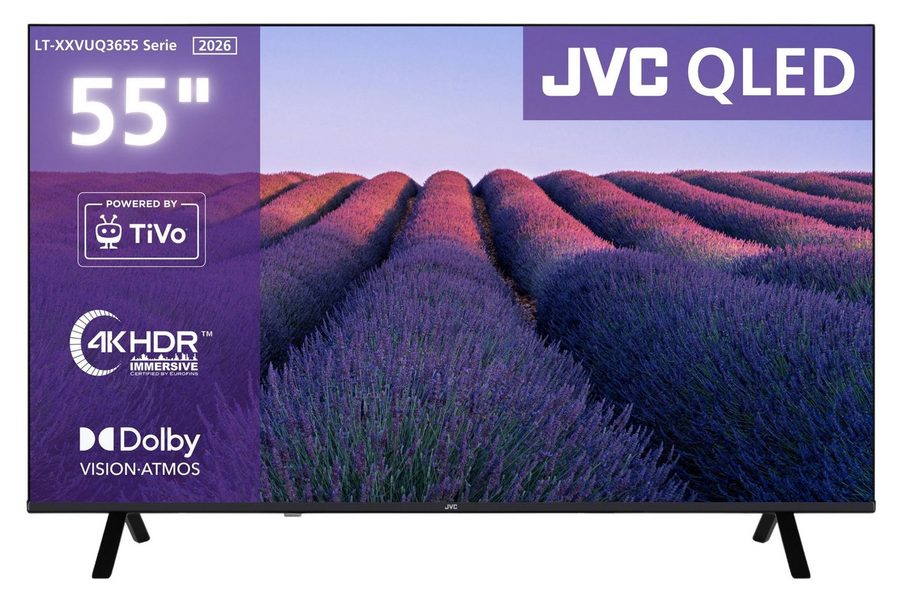 JVC LT-55VUQ3655 QLED-Fernseher (139 cm/55 Zoll, 4K Ultra HD, Smart TV powered by TiVo, Smart TV by TiVo, Dolby Vision HDR, Dolby Atmos, Triple-Tuner) von JVC