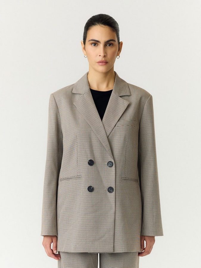 Y.A.S Longblazer YASCHEKKA LS OVERSIZE BLAZER NOOS Materialmix, oversize von Y.A.S