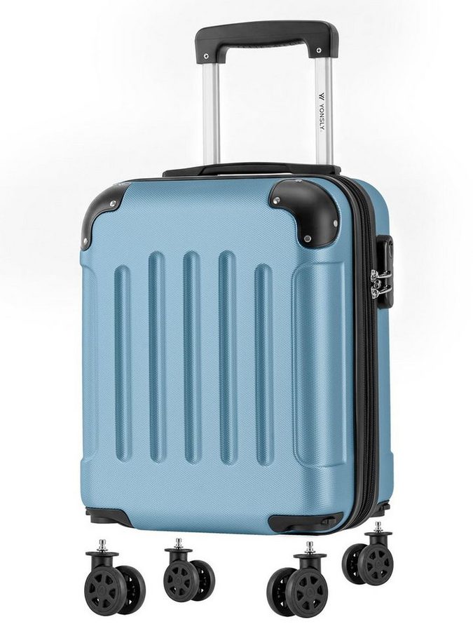 YONSLY Handgepäckkoffer Kabinenkoffer Reisekoffer Trolley mit abnehmbaren Rollrädern, 4 Rollen, ABS-Hartschale mit Zahlenschloss und ergonomischem Gummigriff von YONSLY