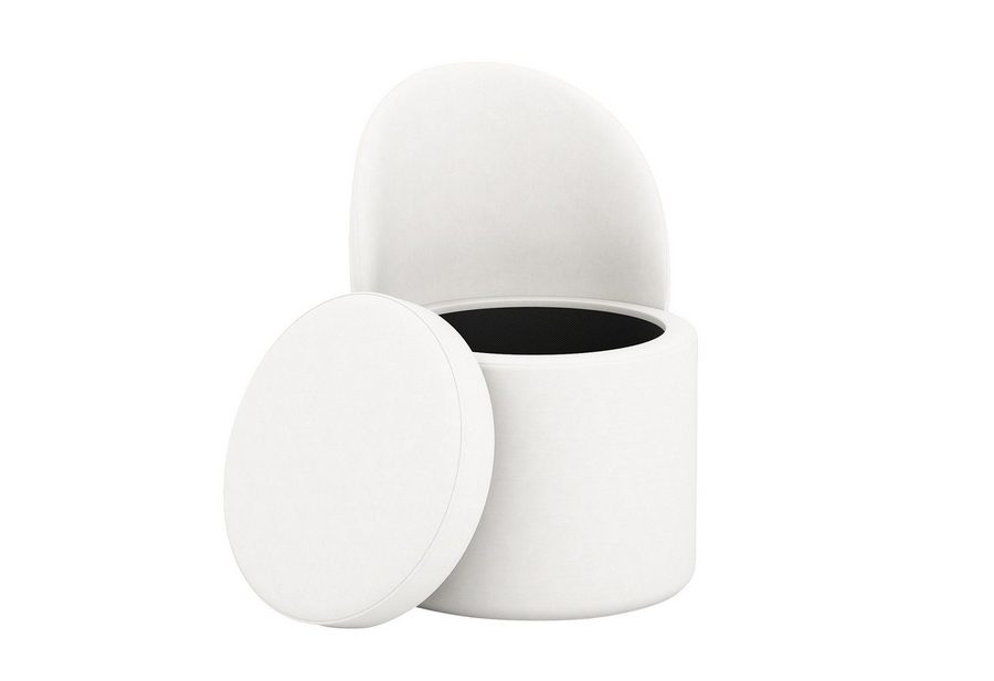 COSTWAY Sitzhocker, mit Stauraum 38L Schminkhocker mit Rückenlehne, gepolstert von COSTWAY