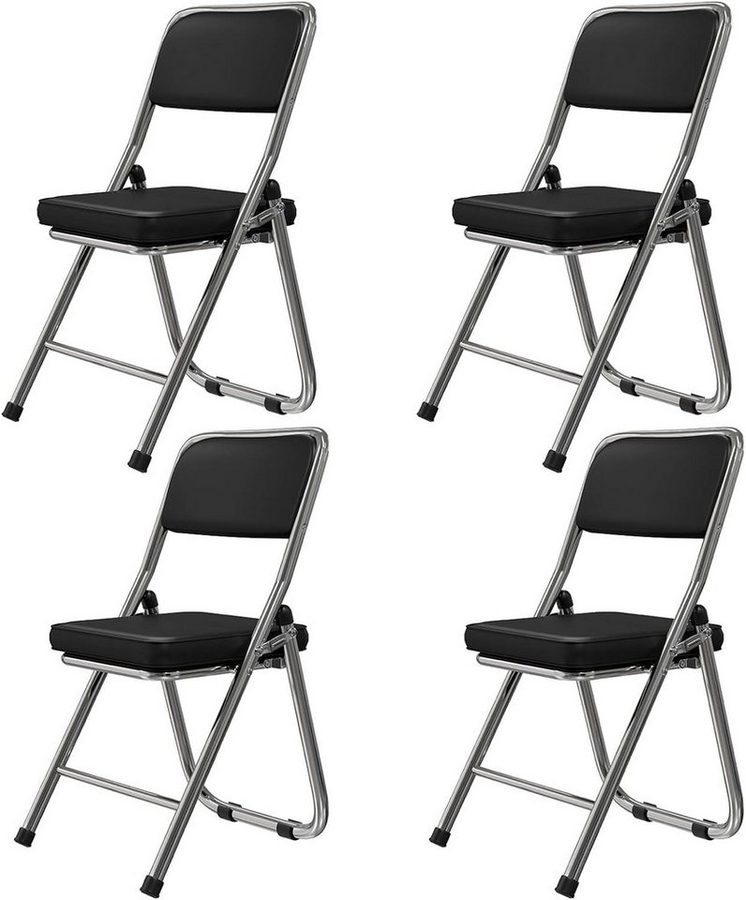JEOBEST Klappstuhl Küchenstuhl Campingstuhl, Faltstuhl Besucherstuhl Konferenzstuhl, (Set, 4 St)Gepolstert - Metall-Gestell - für Gäste,Büro, Event & Party von JEOBEST