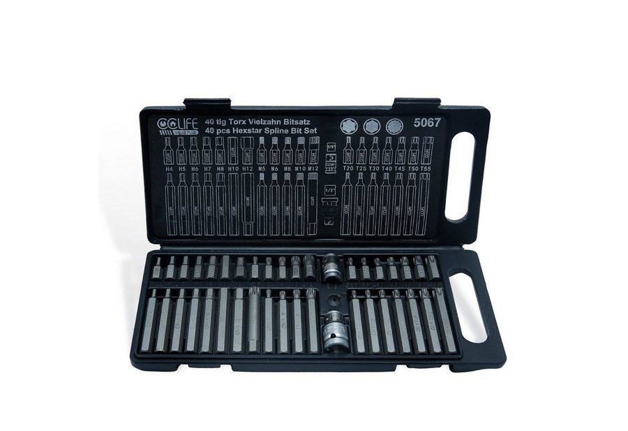CCLIFE Bit- und Steckschlüsselset Torx Vielzahn Bit Nuss Satz XZN Innen Sechskant Steckschlüsselsatz, Packung von CCLIFE