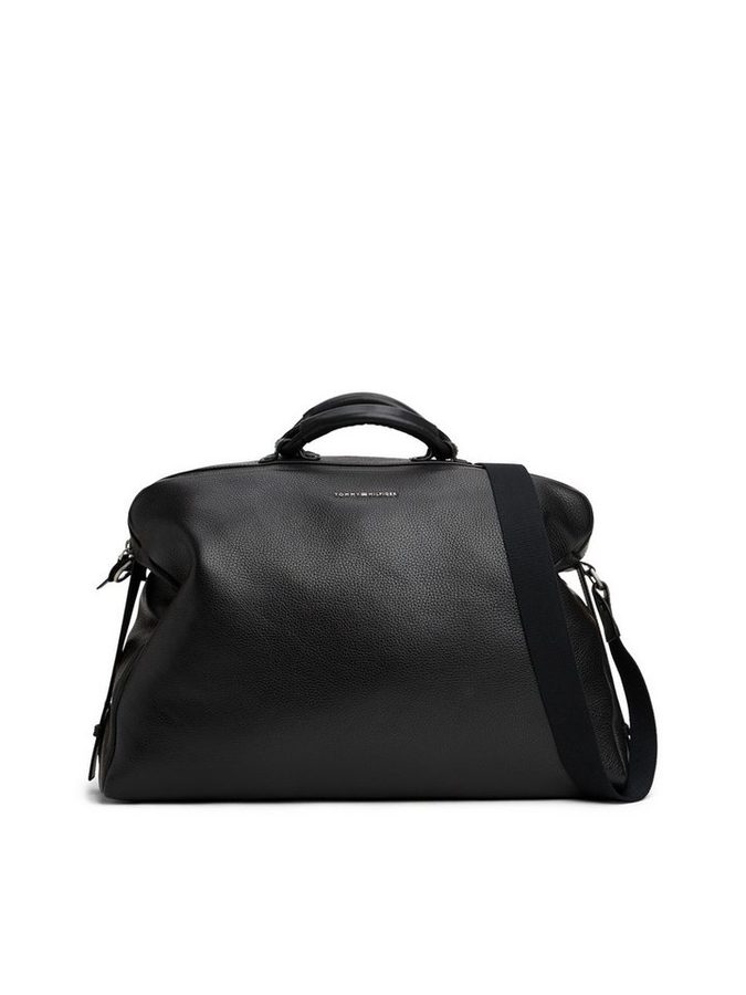 Tommy Hilfiger Weekender TH PREMUM LEATHER DUFFLE, Reisetasche, Freitzeittasche mit Logoschriftzug von Tommy Hilfiger