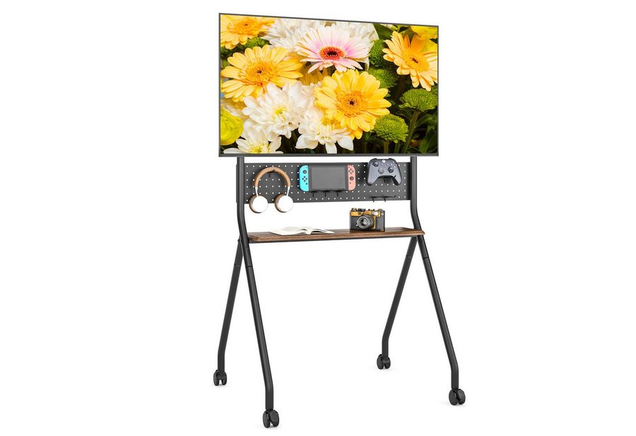 muchen TV-Ständer TV Ständer Rollbar für 32-85 Zoll Fernseher bis 60kg Höhenverstellbar, (bis 85 Zoll, Für Fernseher 85 75 65 58 55 43 40 32 Zoll, Für SAMSUNG HISENSE PHILIPS LG TCL Fernseher) von muchen
