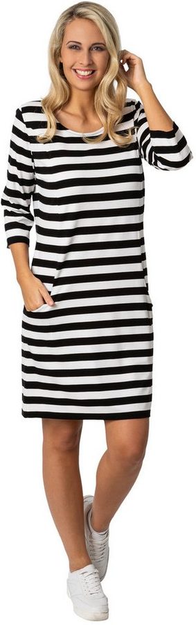 Estefania for woman Sommerkleid 176-5227, bequemes 3/4 Arm Streifenkleid 2 Eingrifftaschen von Estefania for woman