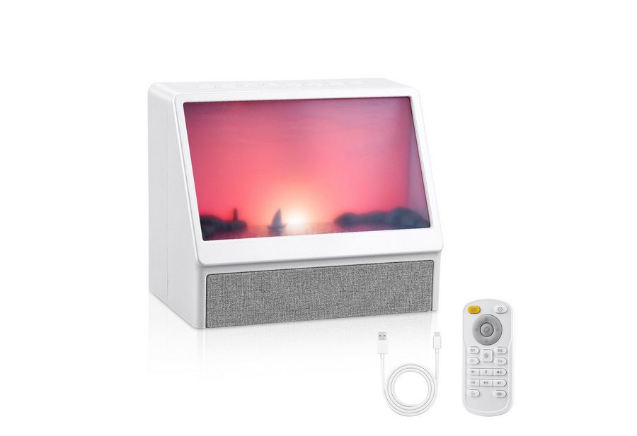 HS Onsing Wecker Tageslichtwecker, Bluetooth-Lautsprecher, Sonnenaufgang Wecker 6 farbige Licht,mit 12 Naturgeräuschen,für Frauen Männer Teens von HS Onsing