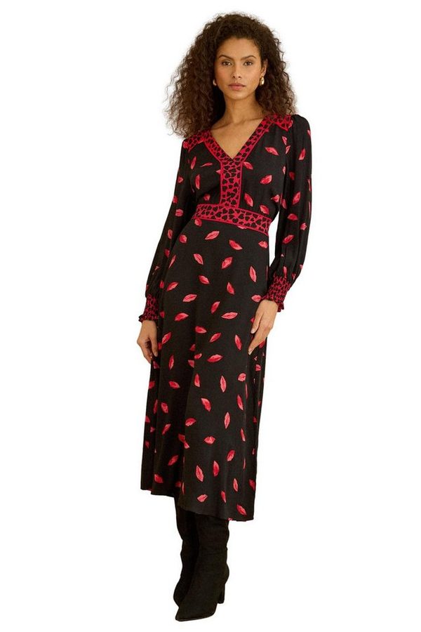 Love & Roses Midikleid Love & Roses Midikleid mit gezurrten Bündchen (1-tlg) von Love & Roses