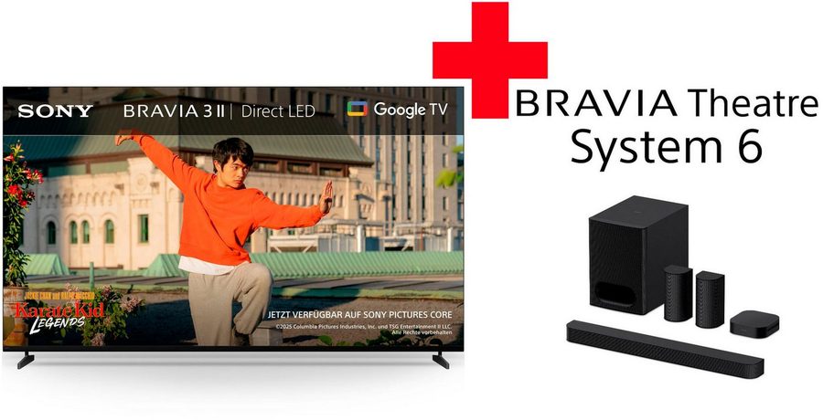 Sony K-65XR35M2 65 BRAVIA 3 II LED-Fernseher (164 cm/65 Zoll, 4K Ultra HD, Smart-TV, Google TV, Set aus: 65" BRAVIA 3 II + BRAVIA Theatre System 6 Soundbar) von Sony