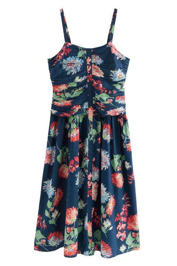 Next Midikleid Midikleid mit gerafften Trägern (1-tlg) von Next