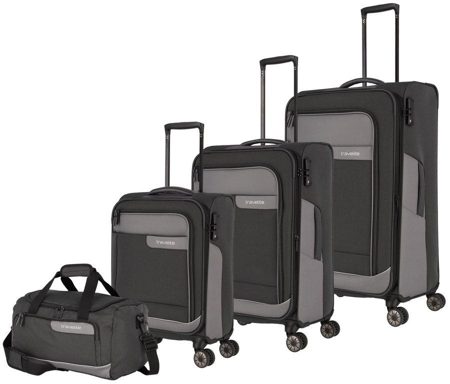 travelite Trolleyset VIIA S/M/L und Reisetasche, 4 Rollen, (Set, 4 tlg), Kofferset Reisegepäck mit erweiterbarem Volumen und TSA Schloss von Travelite
