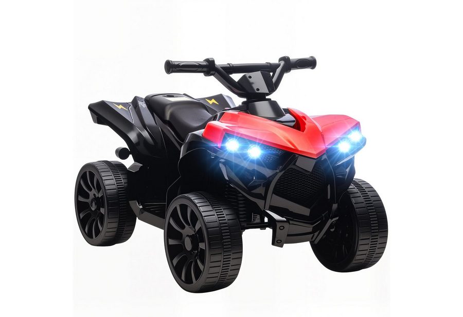 AIYAPLAY Elektro-Kinderquad Kinder Quad 6V mit Vorwärts-, Rückwärtsfunktion, Musik, Belastbarkeit 25 kg, (1-tlg), mit LED-Scheinwerfer, 4 Rädern, für 18-56 Monate Kinder, Rot von AIYAPLAY